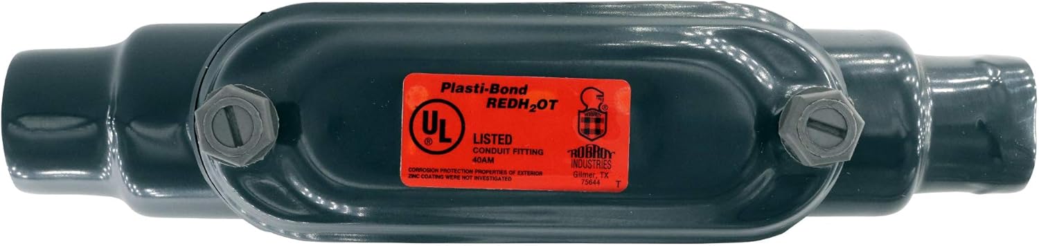 Plasti-Bond PRHC38 Robroy PVC-Coated Conduit Body, Type-C, Form-8, 1-Inch