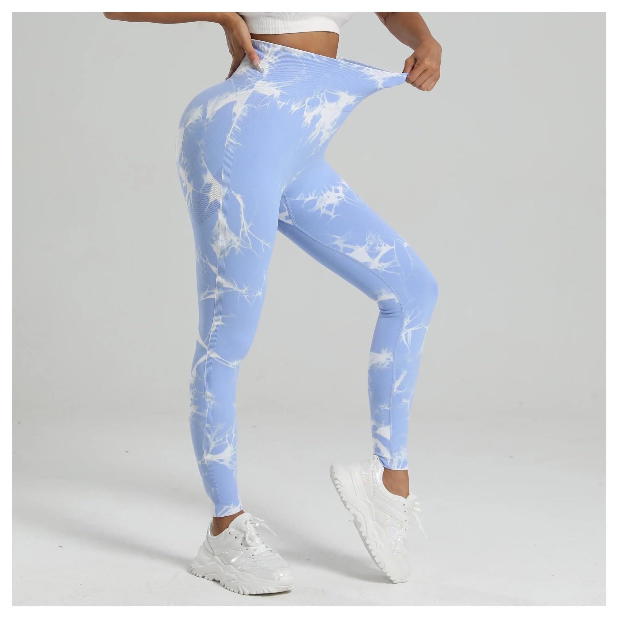Leggings Sollevamento Calzamaglia da Yoga Atletica Senza Cuciture Pantaloni da Jogging Elastici da Allenamento Leggins for Esercizi(Black,L)