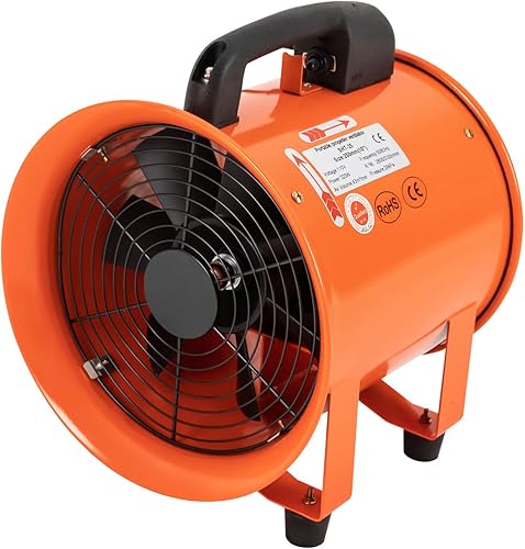 Miniatura 6 de Ventilador de ventilador utilitario, 10 pulgadas, ventilador de alta velocidad de 320 W 1518CFM con manguera de conducto de 32.8 pies, ventilador de