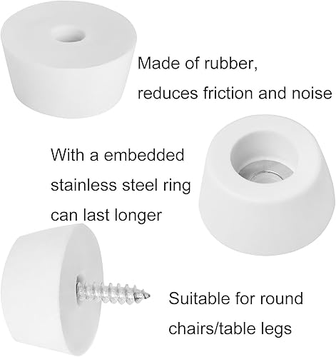 Miniatura 2 de LUORNG 12 almohadillas para patas de muebles con arandela de acero, forma redonda, 26 x 21 x 13, 12 pulgadas, deslizadores de patas de muebles,