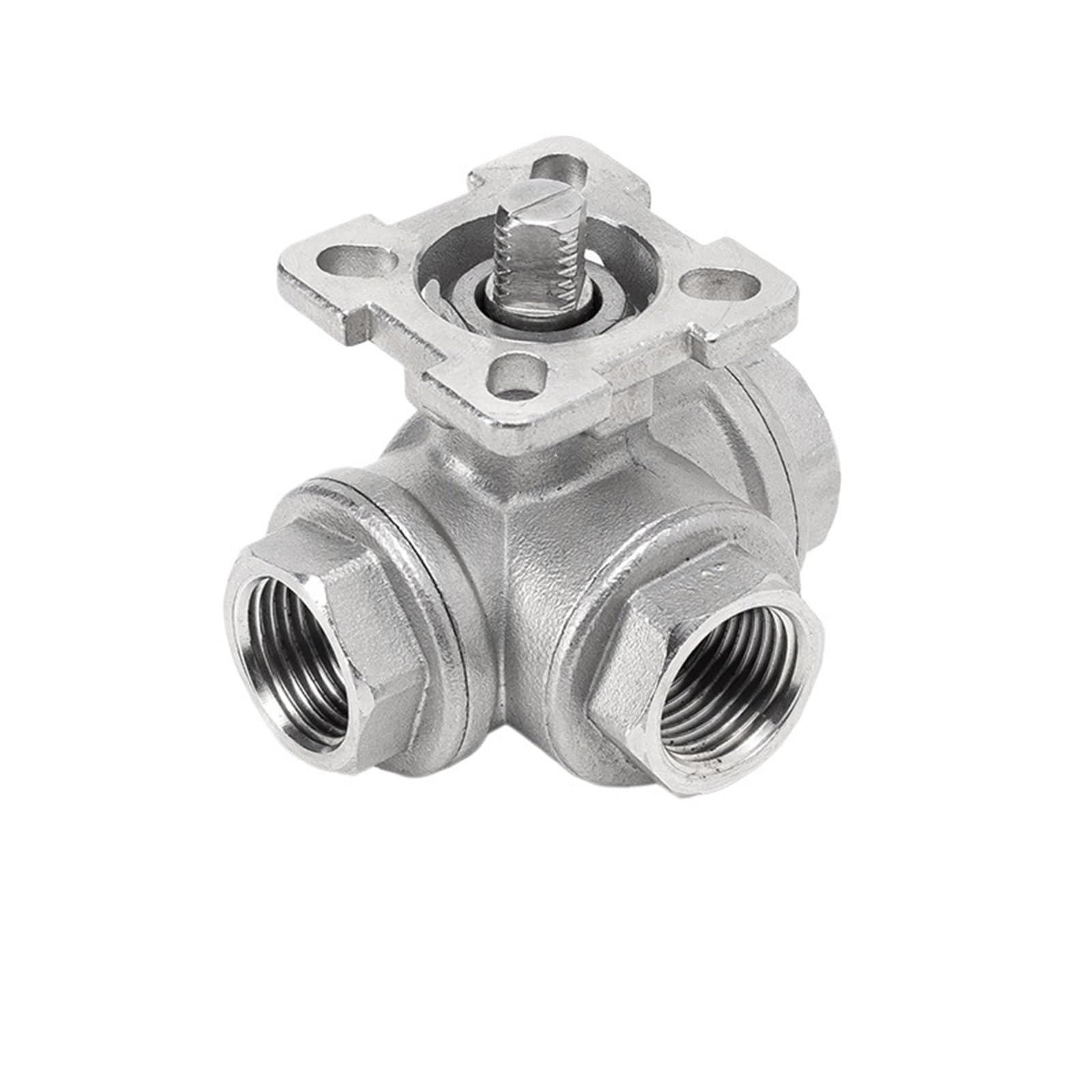 Vanne 3 voies DN25 L-type filetage Q14 Q15 en acier inox 316L