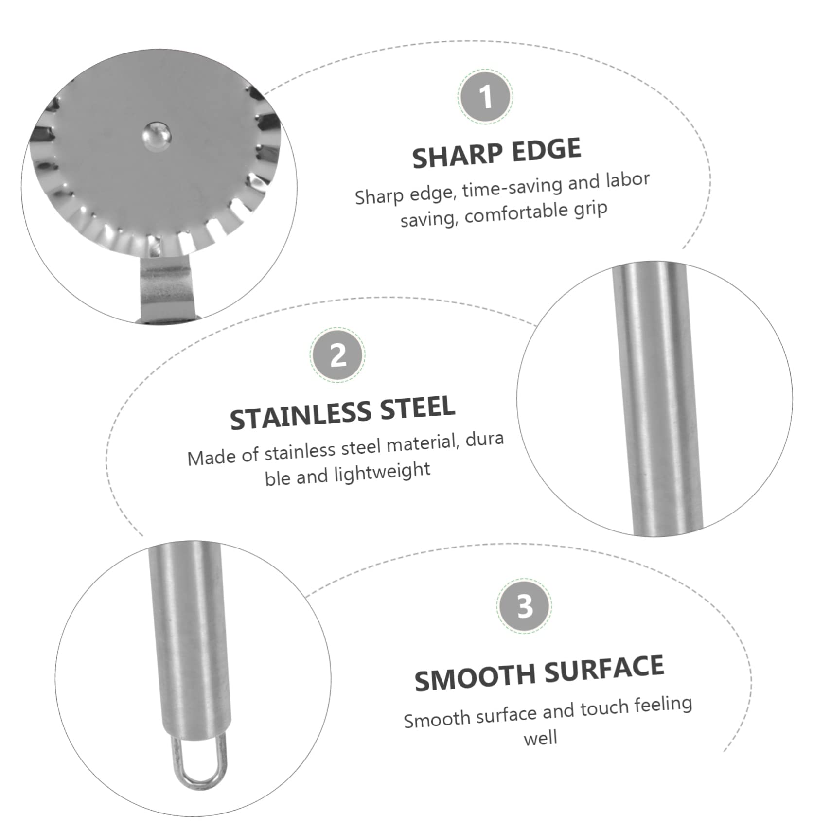 Ciieeo Stainless Steel Pastry Cutter Wheels for Ravioli and Pizza Lightweight Kitchen Tool for and Slicing for Home and Commercial Use