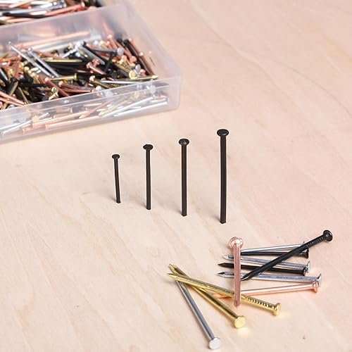 Miniatura 18 de Mr. Pen - Kit surtido de uñas, 600 unidades, 4 tamaños, plateadas, uñas pequeñas para colgar imágenes, uñas de acabado Plateado