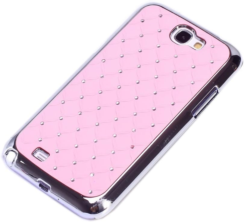 Shining Stars Rhinestone Bling Chrome Plated Case Cover Protector Skin for Samsung Galaxy Note 2 Note2 II N7100 (Pink)