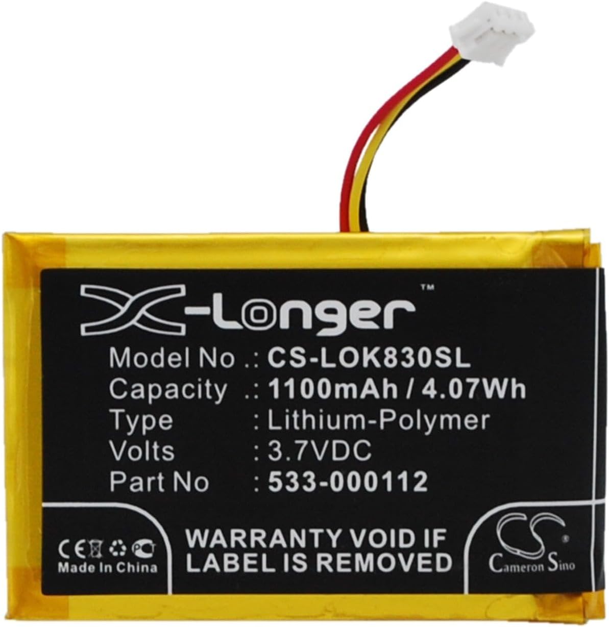 Battery for Logitech IIIuminated Living-Room Keyboard K830, K830,