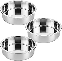 Tifanso 8 Inch Stainless Steel Round Cake Pans Set of 3 - Stackable Even Heating Bakeware for Layer Cakes, Birthdays, Weddings