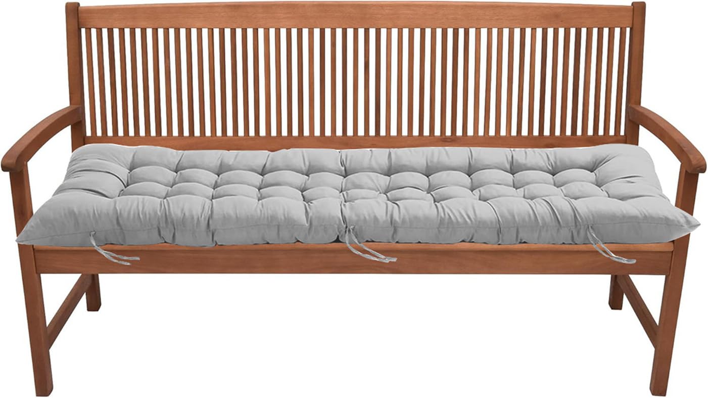 ping bu Thick Garden Bench Cushion 2/3 Seater 100/120cm,8cm Cotton Garden Cushion Long Bench Seat Cushions Pads for Outdoor/Patio/Swing/Home (100x40cm,Grey)