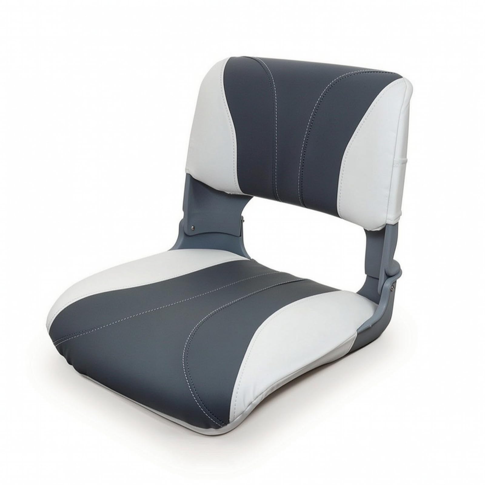 Sedile da Barca con Schienale Confortevole Seggiolino Nautico con Schienale Comp Sedile da Barca Base di Supporto per, Grigio, Bianco, style to 5