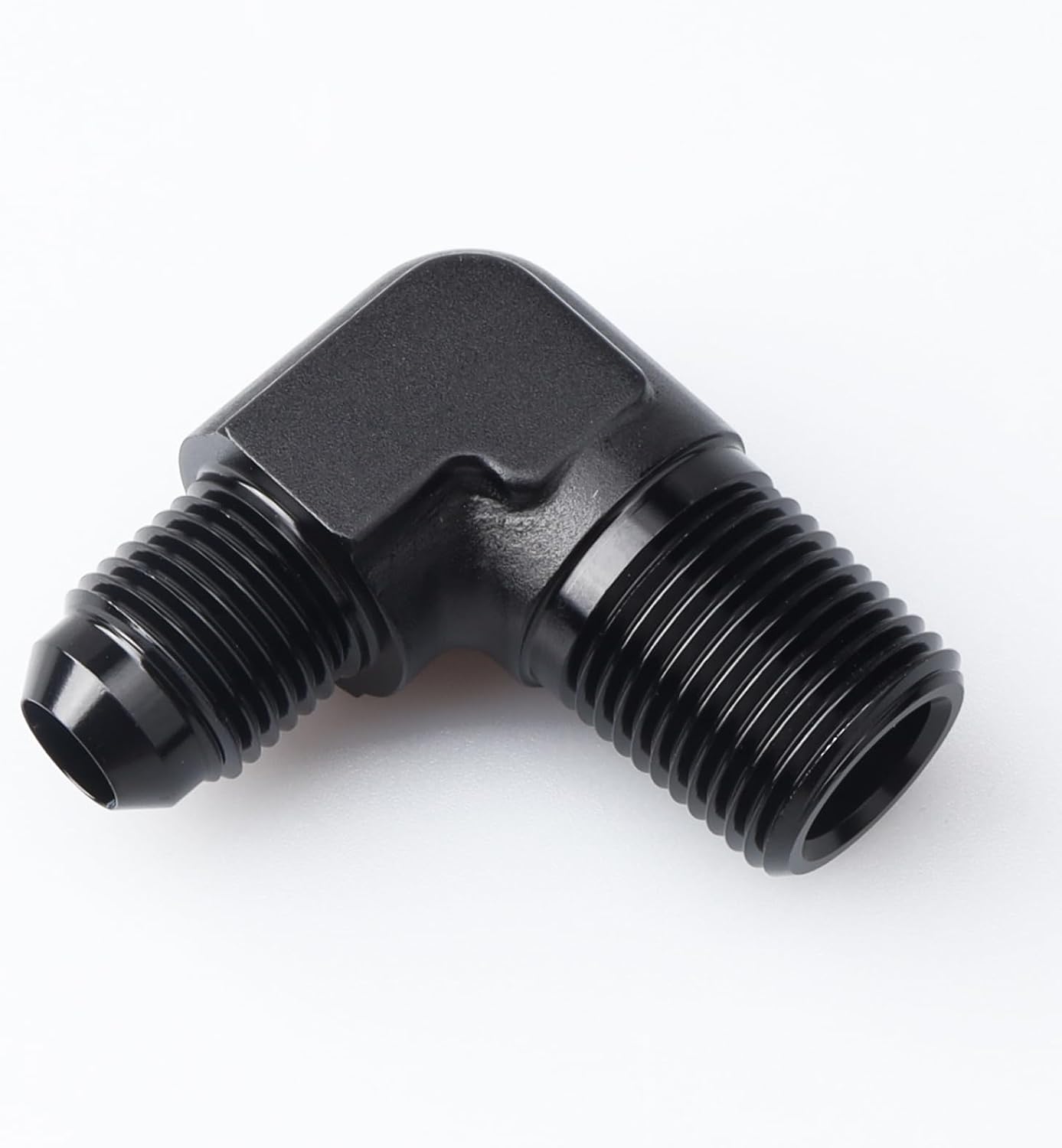 AC PERFORMANCE 90 Degree Elbow -6 AN Male to 3/8" NPT Male Fitting Adapter Connector Aluminum Black