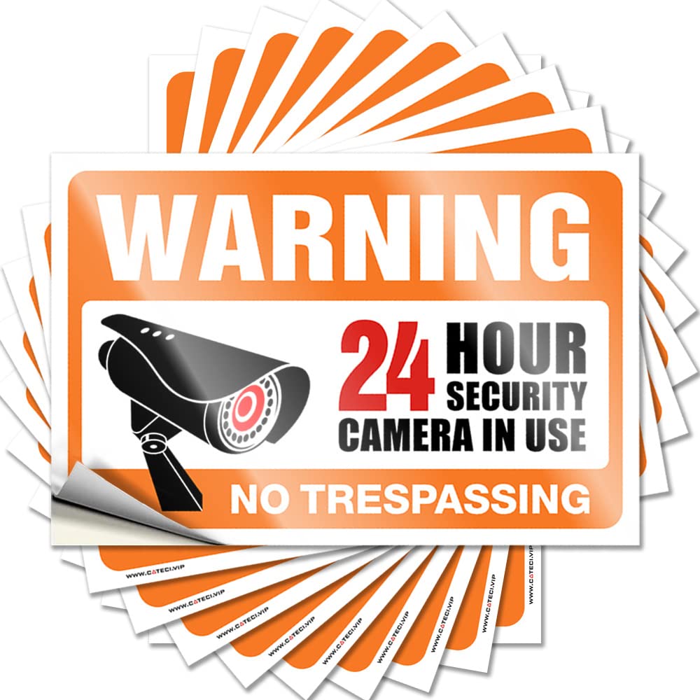 Decals Funny Bathroom Decor Custom Stickers, Bottle Waterproof Video Surveillance Signs, No Trespassing Violators Will Be Prosecuted for Hydro Flask | Funny Vinyl Decals for(12X18CM)