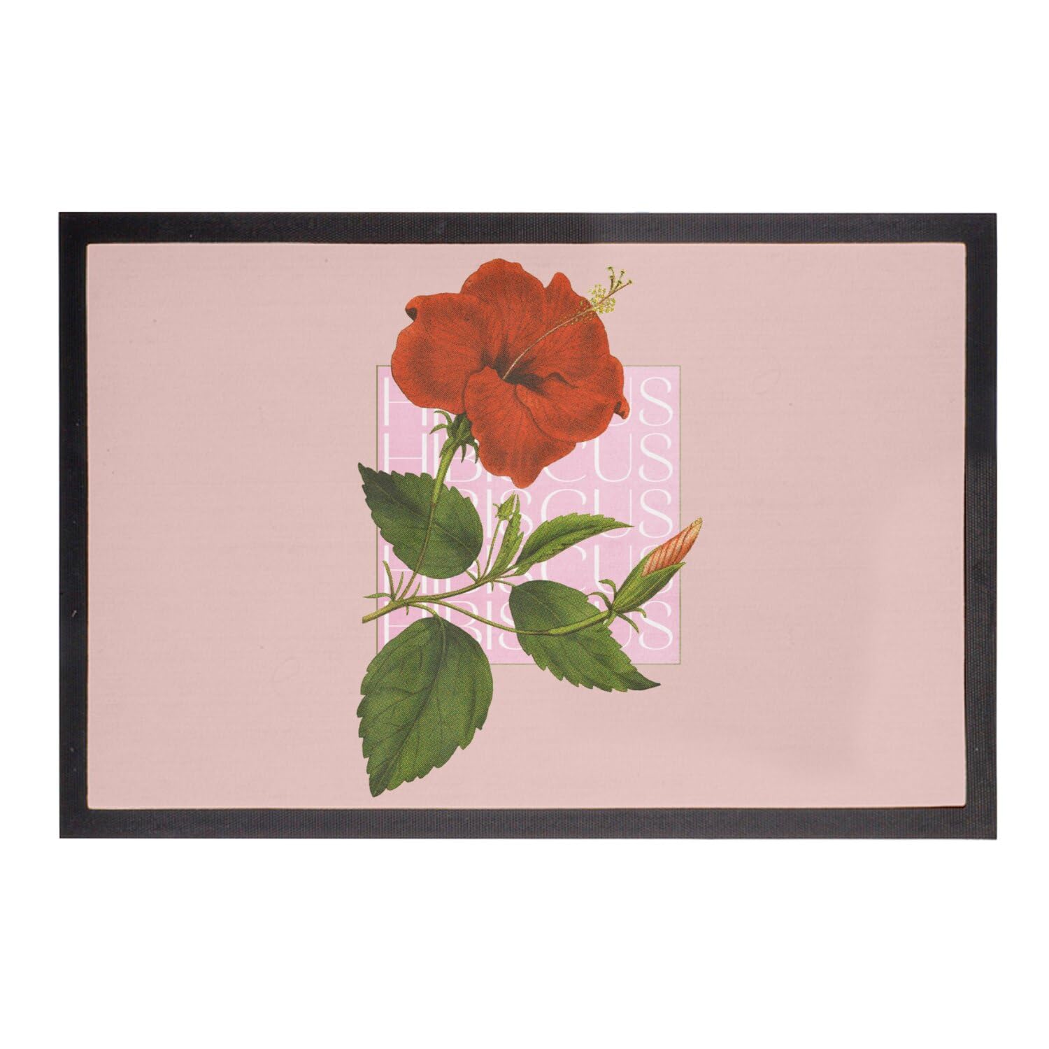Paillasson rose motif collage botanique illustration fleurs vintage