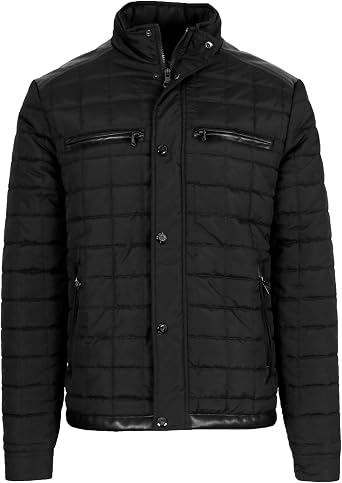Galaxy by Harvic Mens Lightweight Quilted Jacket with Synthetic Trim Design Sizes, S-2XL
