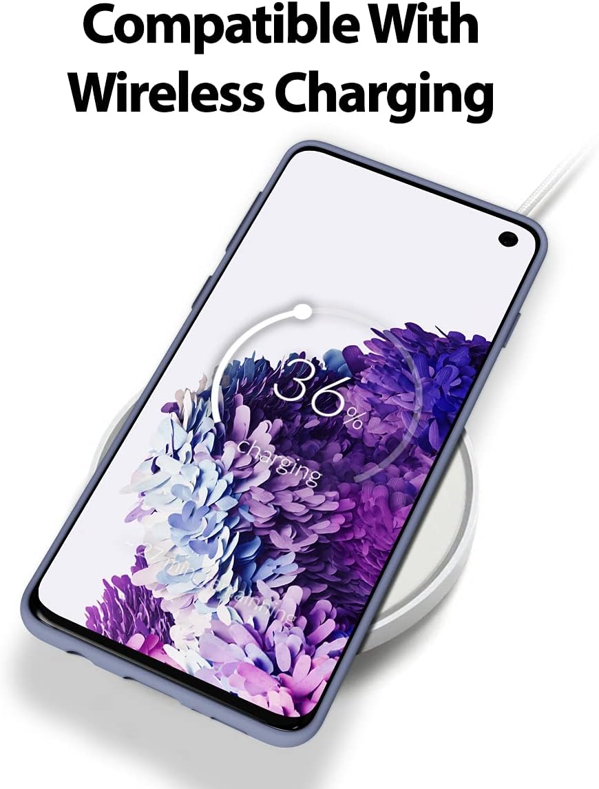 Goospery Liquid Silicone Case for Samsung Galaxy S10 Plus (2019) 6.4 inch Jelly Rubber Bumper Case with Soft Microfiber Lining - Lavender Grey