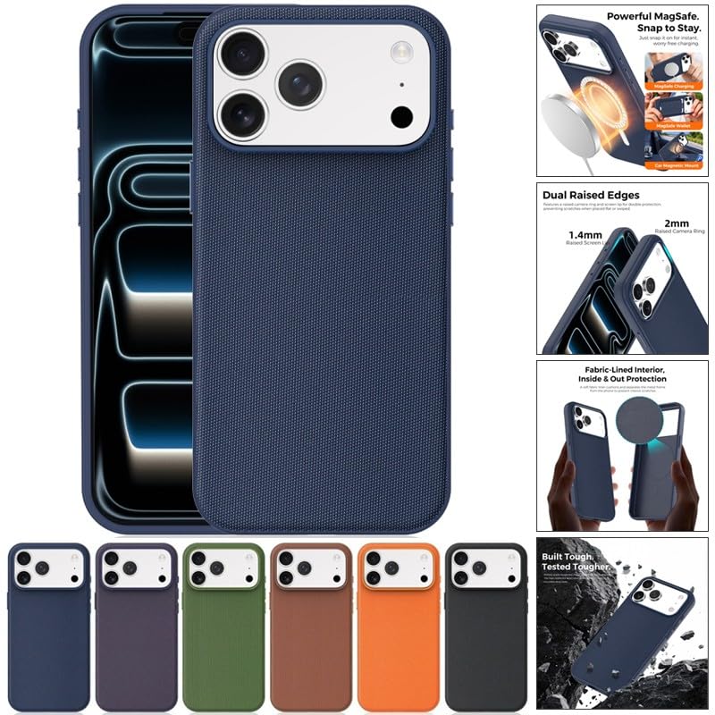 Coque iPhone 12 Pro silicone résistant aimanté tissu noir - 2