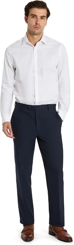 Men's Newbury Classic Fit Dress Pants | Stretch Fabric Chino Pant | Pant for Business & Casual Wear