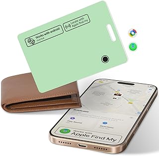 Tracking Card for Apple & Android, Credit Card Tracker for Wallet Works with Apple Find My & Google's Find Hub (Green, 1 Pack)