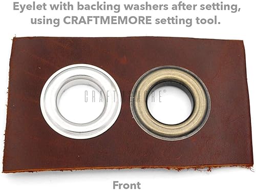 Miniatura 7 de CRAFTMEMORE Kit de herramientas de ojales de 1 pulgada, herramienta de ajuste de ojales, cortador de perforadores de agujeros y paquete de 10 ojales