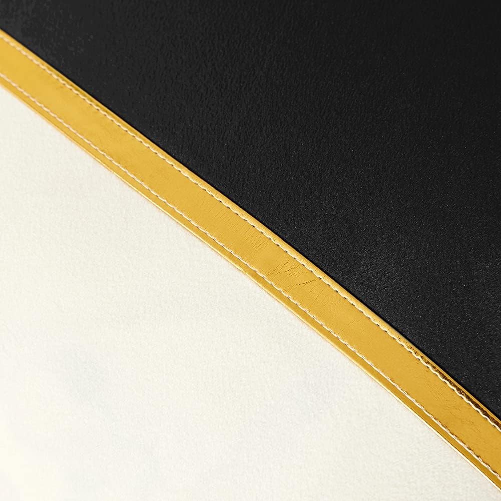 Fancy Homi 2 Packs Black Decorative Throw Pillow Covers 20x20 Inch for Living Room Couch Bed, Black and White Velvet Patchwork with Gold Leather, Luxury Modern Home Decor, Accent Cushion Case 50x50 cm - Image 5