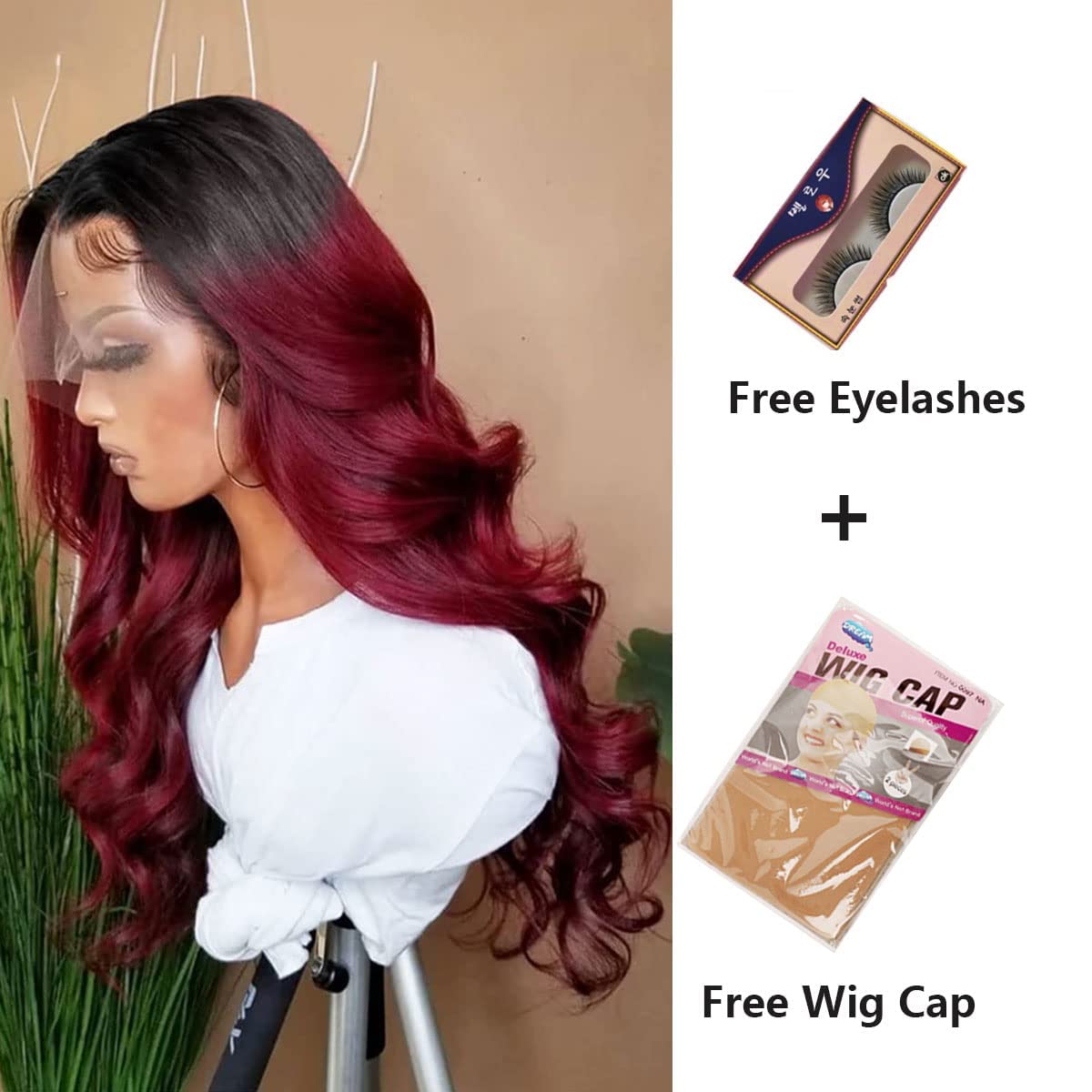 5x5 Body Wave Lace Closure Wig Burgundy Wear and Go Glueless Wigs Pre Plucked Human Hair 180% Density Hd Transparent Body Wave 5X5 Lace Closure With Baby Hair No Glue Pre Cut Wigs 26 Inch