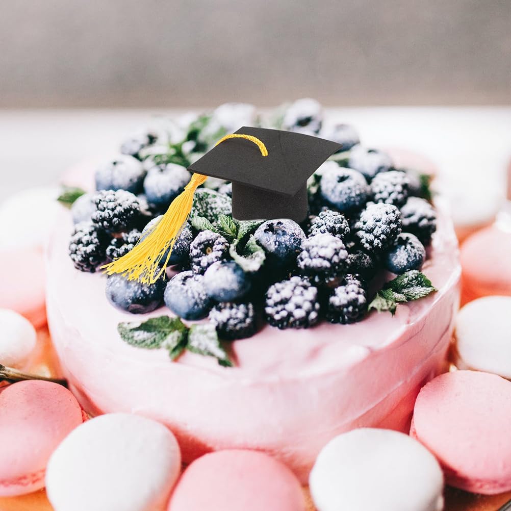 12pcs Cake Decoration Hats Toppers Caps Decors Grad Hat Cake Topper Party Paper Wine Bottle Mini - Image 8
