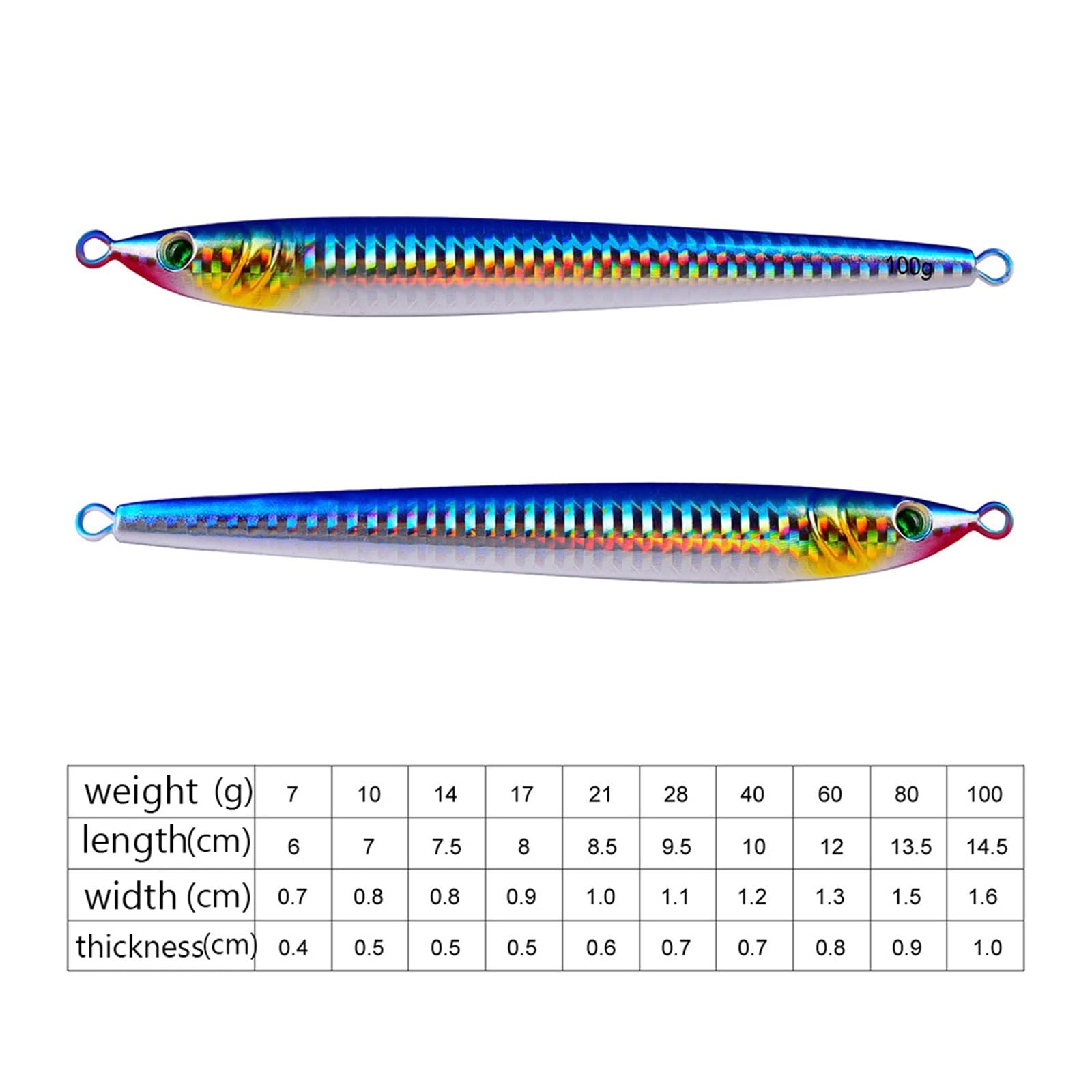 INEOUT 5 PCS Lure Kit 7g 40g 80g 100g Acqua di Mare Jigging Pesca Metallo Jig Cucchiaio Pesca Shore Esche Lente Pesce Persico Esca Acqua Salata