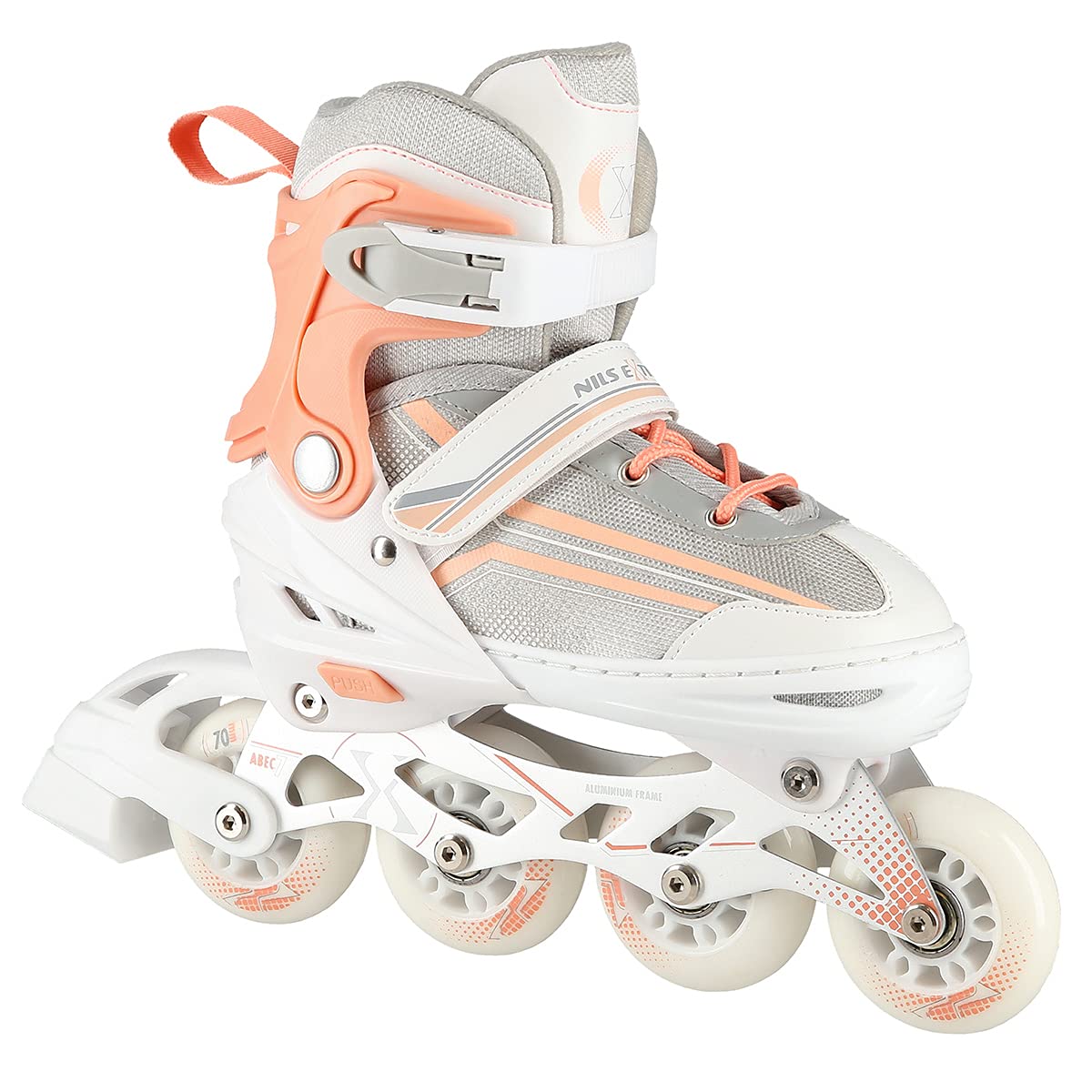 2in1 Inlineskates/Schlittschuhe Nils Extreme Lucky Weiß/Rosa ABEC7 Gr. 39-43 verstellbar