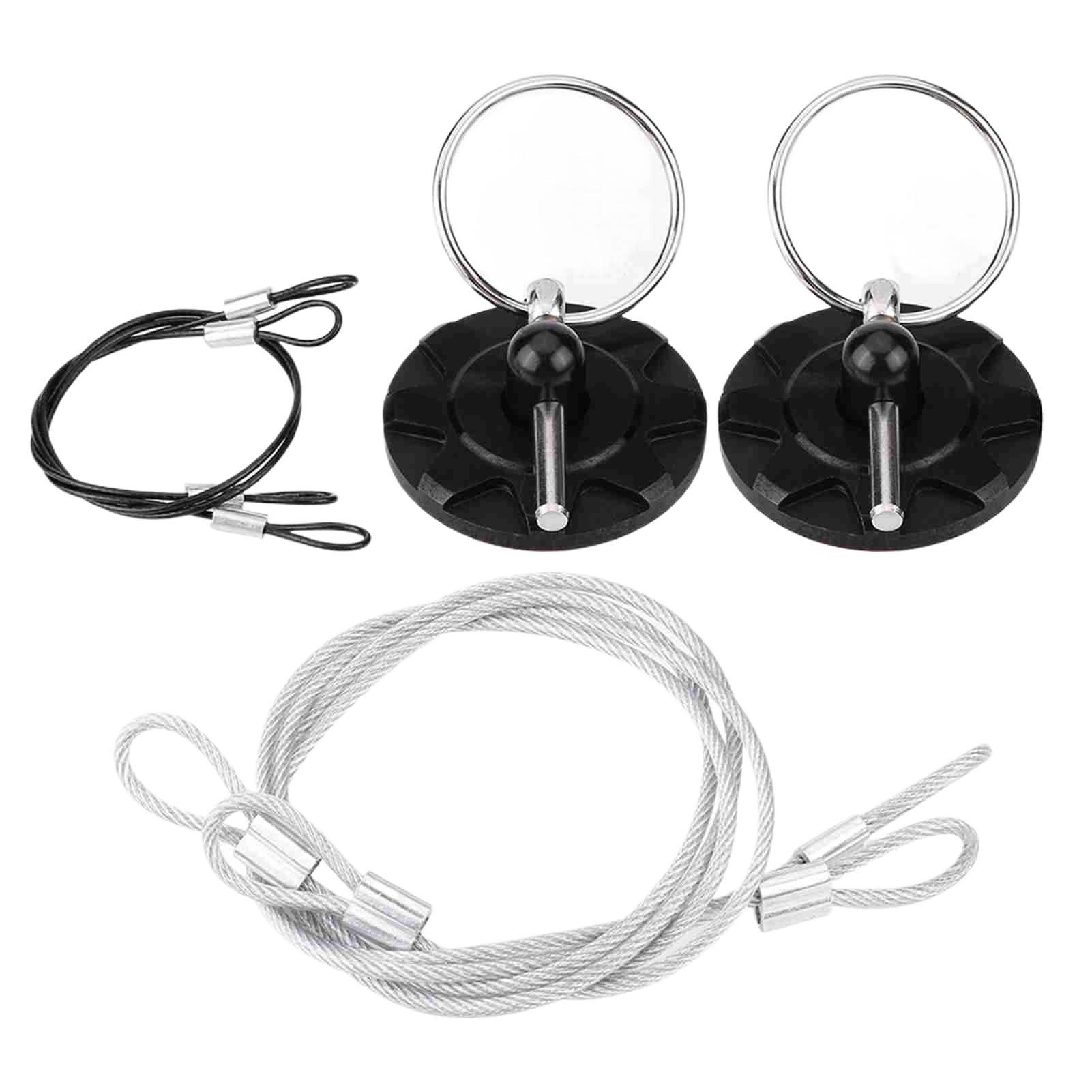 2pcs Bonnet Pin Lock Universal CNC Billet Aluminum Racing Hood Pin Latch Lock Compatible with Automotive Vehicles(Black)