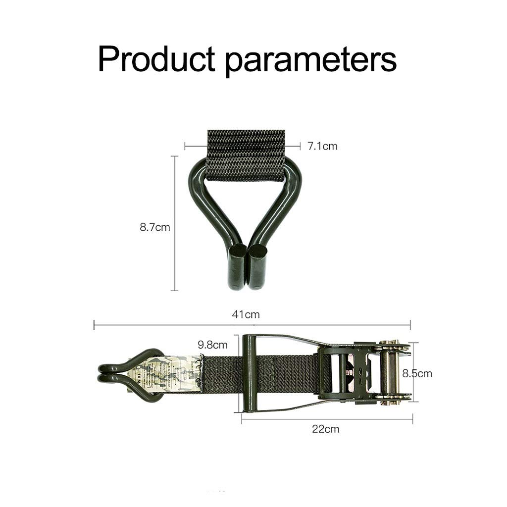 Ratschenbinder, robuste Ratsche, Abspanngurte – 2 Zoll – 10/ FT – 3 Tonnen Zugkraft – Doppel-J-Haken, for selbstfahrende Touren, Frachttransport und schwere Motorräder