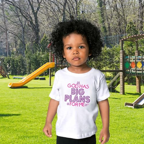 God Has Plans for Me Girls Christian T-Shirt, 100% Cotton, Short Sleeve2