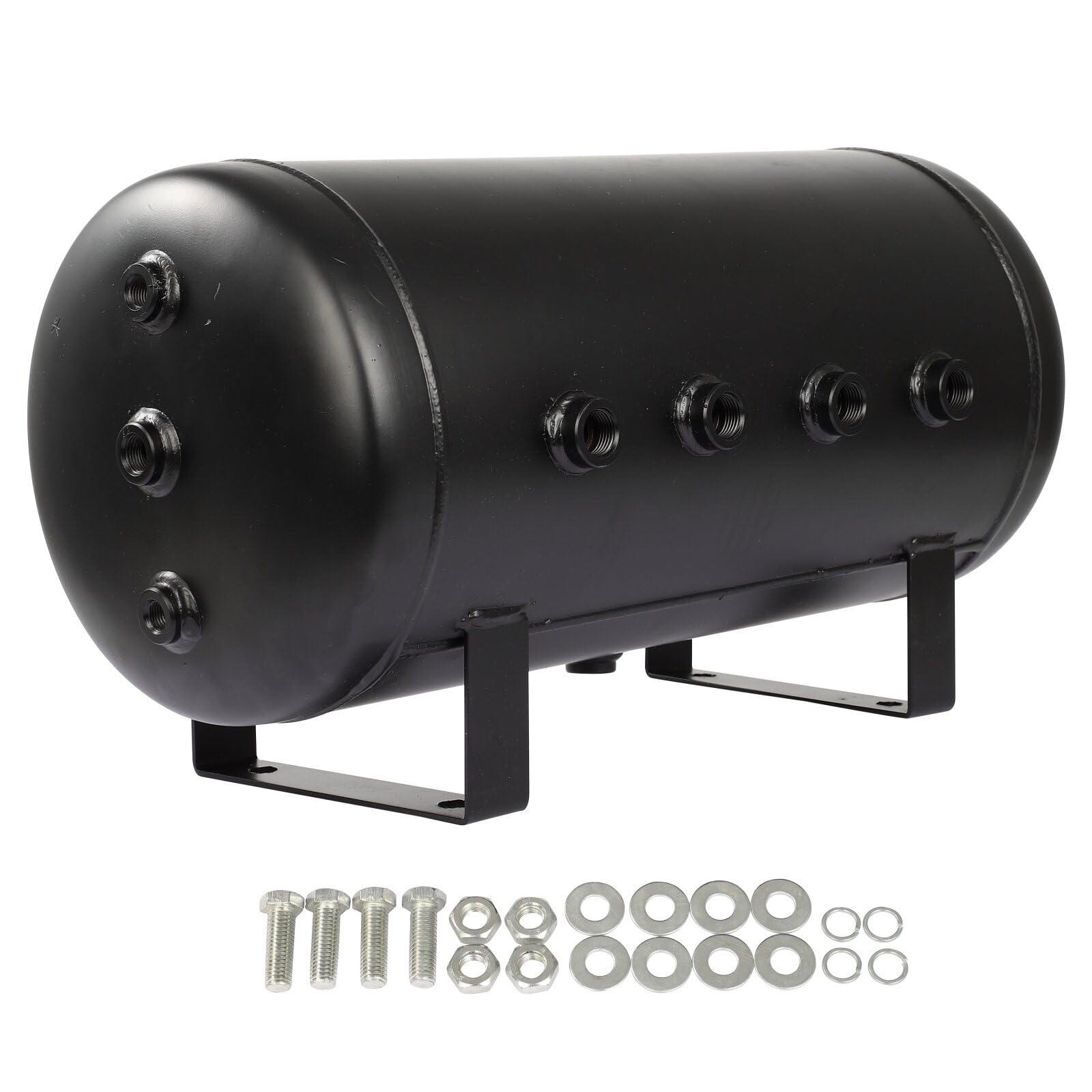 STAYTOP 6 Gallon 9 Port Air Compressor Tank - 200 PSI Storage for Air Spring, Suspension, System Reservoir, Horn System