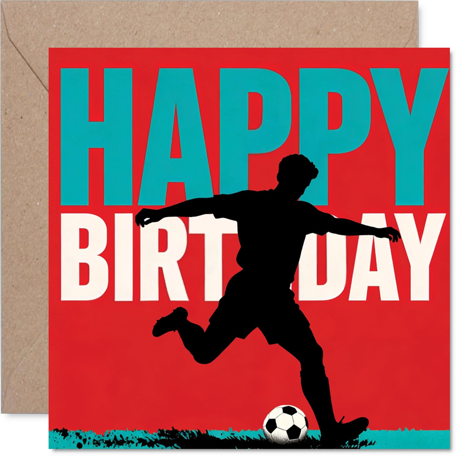 Playful Birthday Card, Kick off Their Day with a Footballer in Action