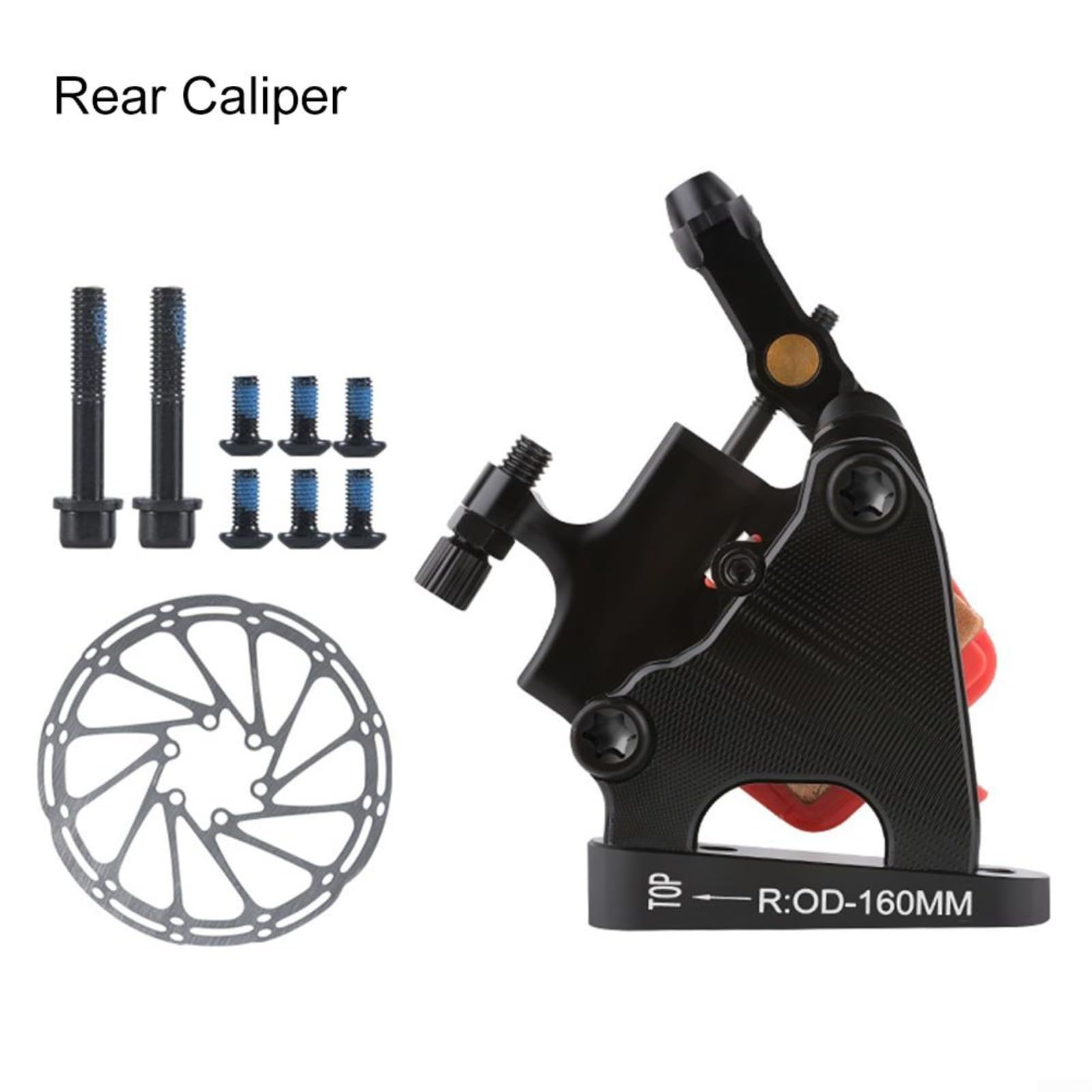 Juego de freno de disco hidráulico para bicicleta de carretera, kit de pinza de montaje plano con disco de freno delantero trasero de 140/160 mm para bicicleta de montaña para bicicleta de