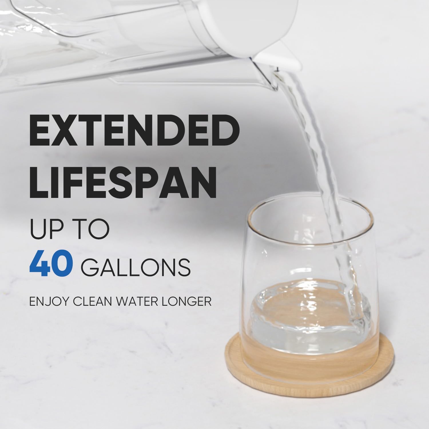 PUREPLUS NSF Certified Pitcher Water Filter, Replacement for Brita® Pitchers and Dispensers, Compatible with standard Mavea® 107007, Classic 35557, OB03, and more (Pack Of 6)