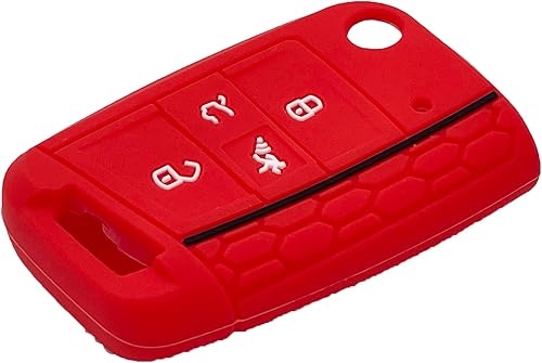 Miniatura 6 de Paquete de 2 fundas de silicona para llavero de 4 botones para VW Golf Alltrack Sportwagen GTI Tiguan Atlas Polo Skoda Octavia NBGFS12A01, rojo y