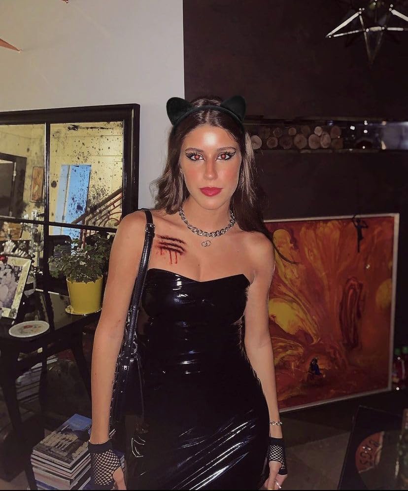 Women Cat Ear Headband Black Cat Ear Headband Halloween Cat Ear Hairband Velvet Cat Ears Headbands Cute Cat Woman Ears Accessories - Image 4