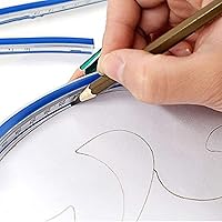 Vista 5 de 1 paquete de regla de curva flexible de 24 pulgadas (23.6in) de regla de diseño flexible para costura de dibujo, regla curva, regla curva, regla