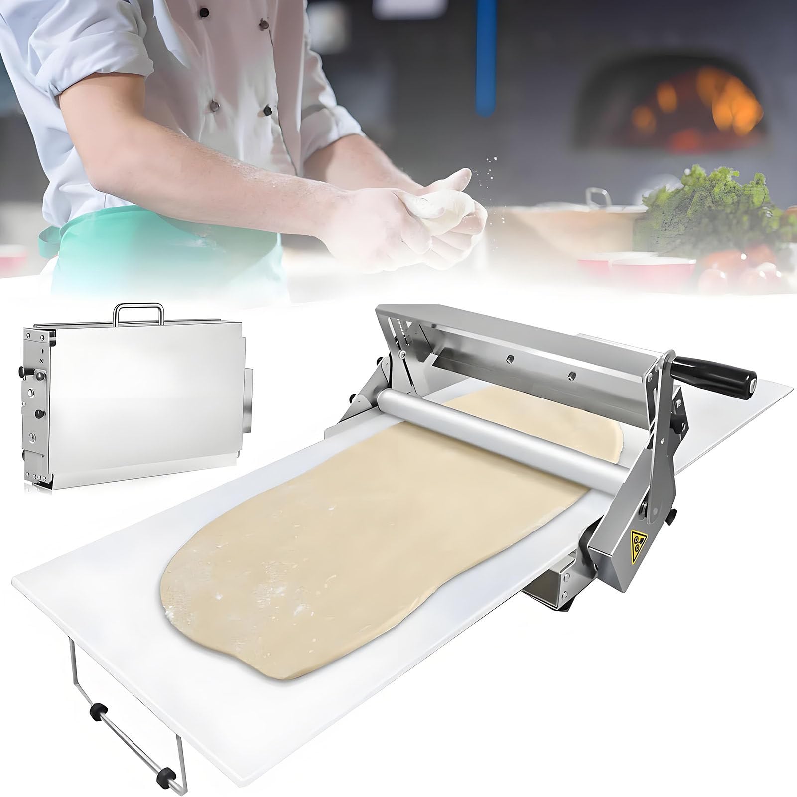 Sfogliatrice per Pasta Commerciale, Sfogliatrice per Pasta Da Banco, Sfogliatrice Pieghevole, Sfogliatrice Manuale Pieghevole Da 11,8''/15,7'', Con Spessore Regolabile,15.7in