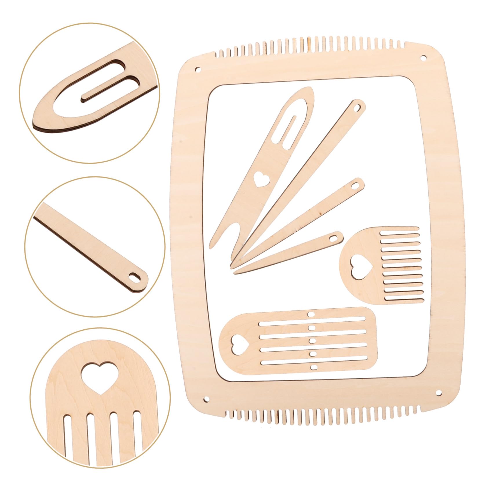 SEWACC 2juegos Kit De Tejer De Madera Para Principiantes y Palos De Weaving Para Manualidades