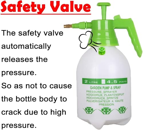 Miniatura 2 de Joywayus Pulverizador de bomba de jardín de 68 onzas con válvula de seguridad, rociador portátil para rociar, regar, limpiar el hogar, lavado de