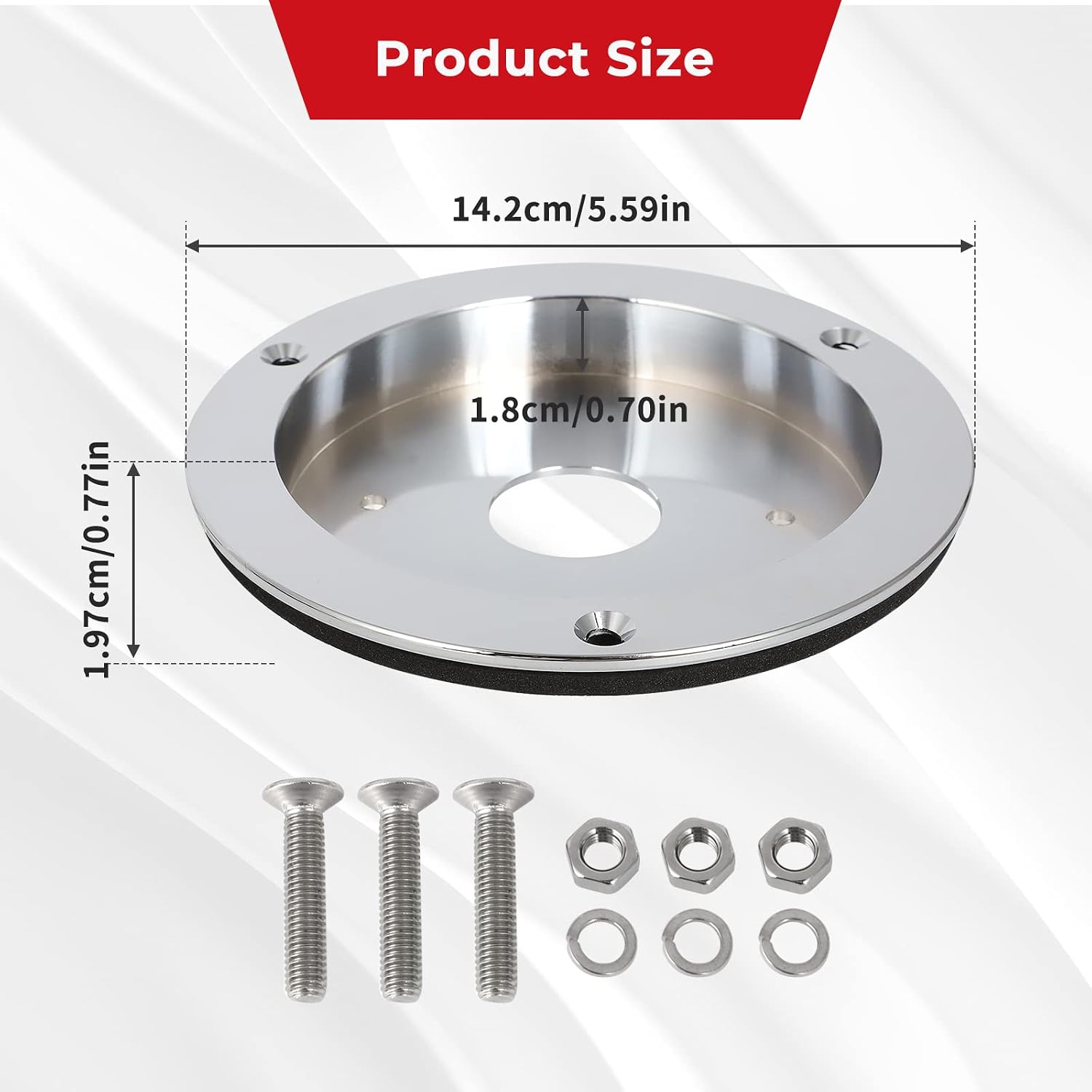 4 Set Round Marker Light Bezel Covers 4 Inch Aluminum Alloy Tail Light Bezel for Truck RV Trailer Watermelon Bunk Light 79731