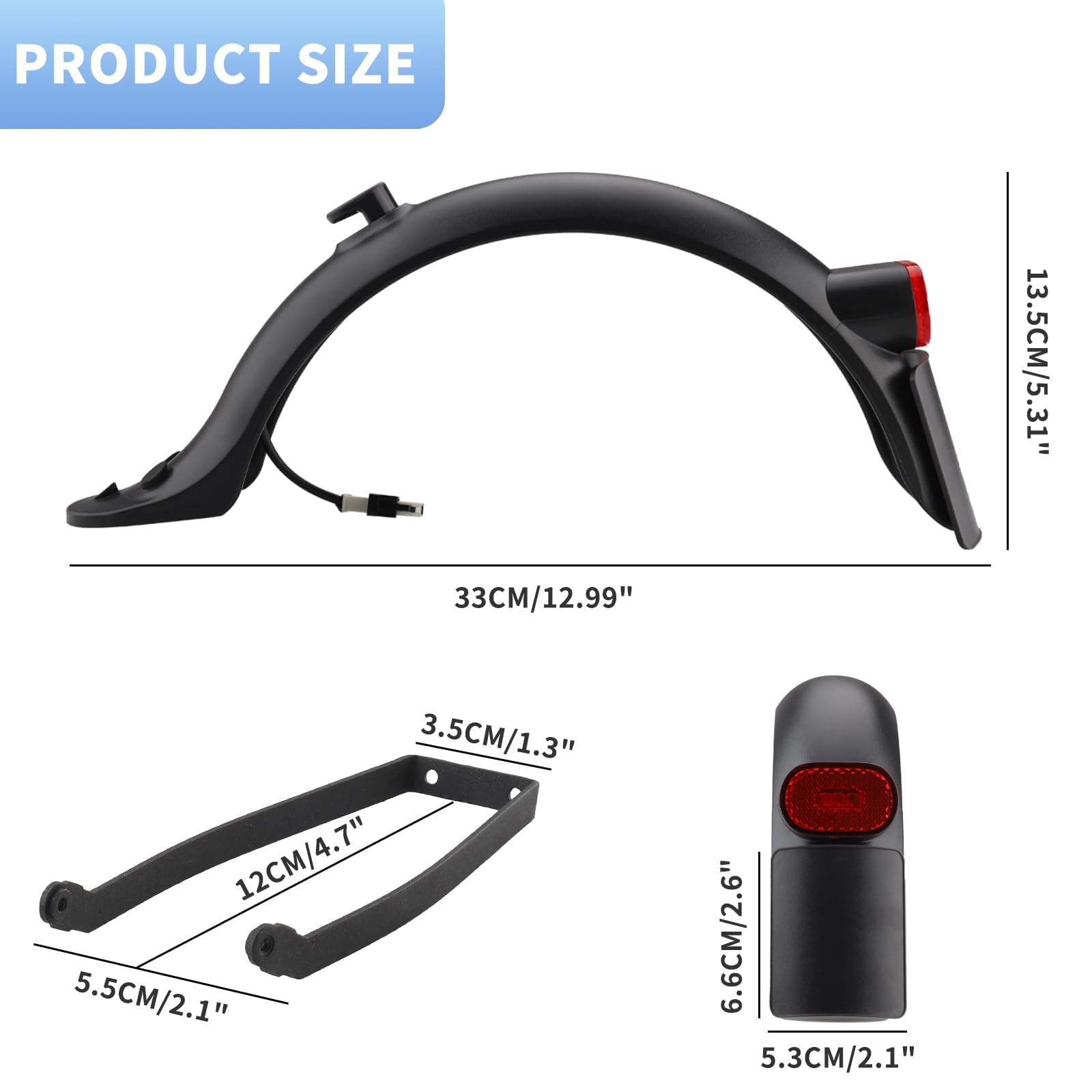 E Scooter Guardabarros Trasero, Scooter Eléctrico Guardabarros Trasero Scooter Eléctrico Compatible para Xiaomi E Roller Mi M365 1S Pro Pro 2 — view 4