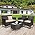 BestComfort 4 Piece Outdoor Patio Furniture Set Wicker Conversation Set, Sectional Sofa Rattan Wicker Chair, Glass Coffee Table for Backyard Porch Poolside Balcony Garden