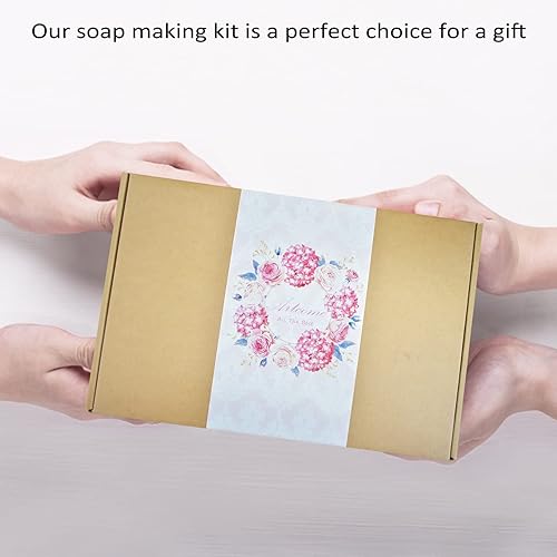 Miniatura 6 de Artcome Moldes rectangulares de silicona de 42 onzas con tapa, juego de moldes de jabón con 100 bolsas y 36 calcomanías, 2 juegos