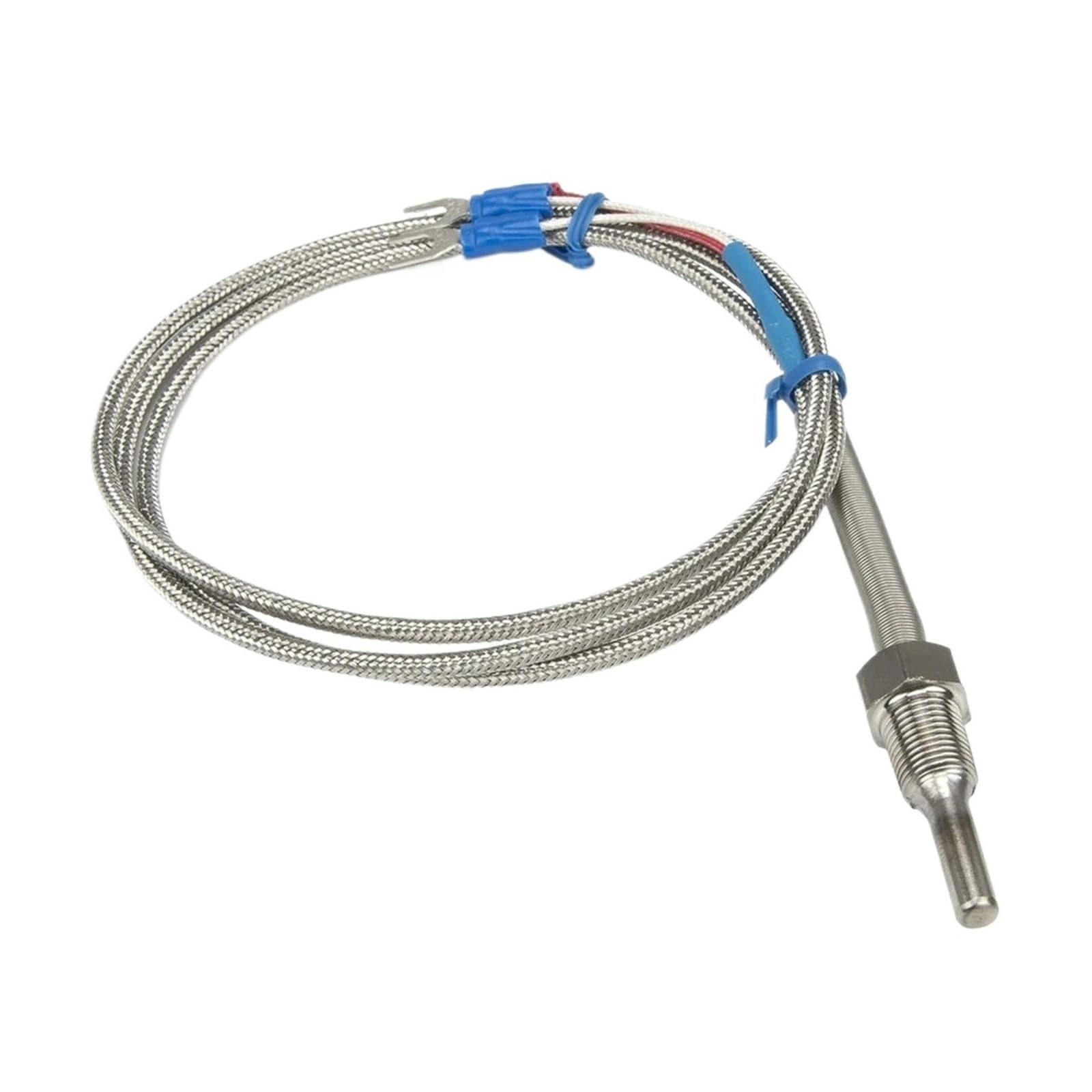 Sensor de temperatura FTARP09 PT100 RTD, cable trenzado Metal 1m, cabezal sonda 30mm con rosca varios tamaños 1/8 1/4 3/8 1/2 3/4 pulgadas, 1 ud