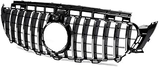 SHANYUR Przednia kratka samochodowa górna siatka grill/pasuje do Mercedes-Benz W213 klasa E E250 E300 w/aparat limuzyna 2016 2017 2018 2019