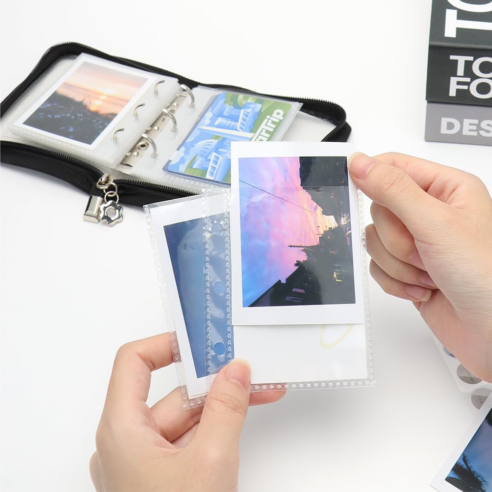 mini binder business card holder Amazon.com: Mini Kpop Binder Business Card Holder Photocard Collector  3-Ring Black Zipper Clear PVC Cover Photo Album with 25 Sheets 3 In Top  Loading Card Pages for Organizing Storage : Office Products