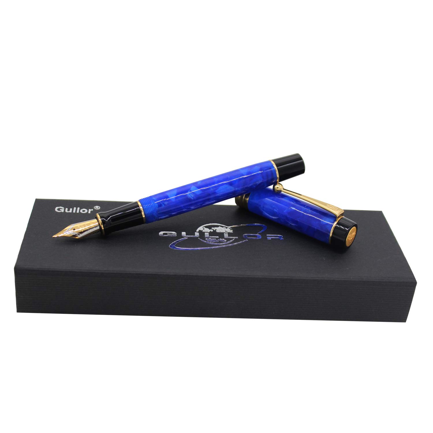 Gullor JH100 Blue Acrylic Resin Fountain Pen Medium Nib Original Box - Image 3