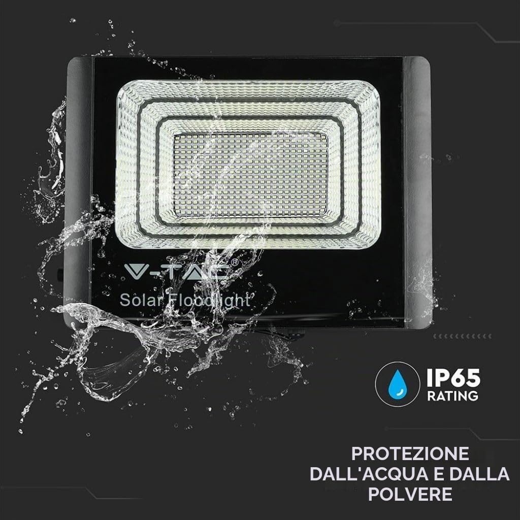 Faro LED 300W con Pannello Solare e Telecomando 4000K