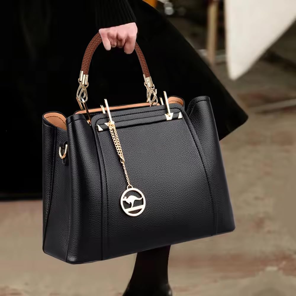 Manici Per Borsa In Pelle PU - 2 Pezzi Da 40cm, Marrone, Per Fai Da Te E Ricambio - Foto 3