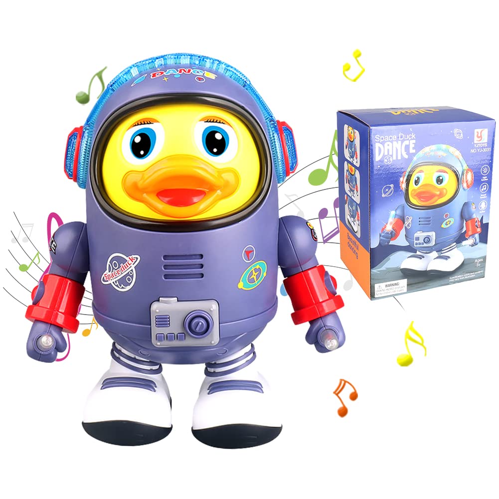 Baby Musical Toy Dancing Walking Space Duck Baby Toy with Music and LED Lights, Baby Learning Development Toy, Infant Light Up Toys for Toddlers Birthday